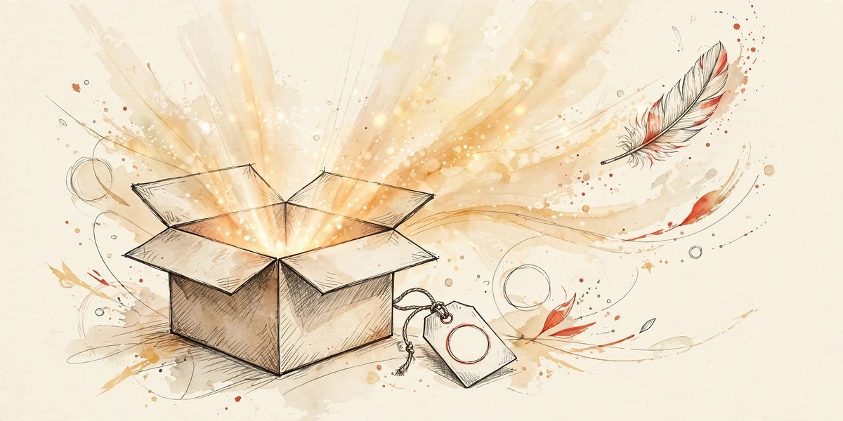 Illustration of an open gift box with light streaming out, symbolizing free Muse AI access