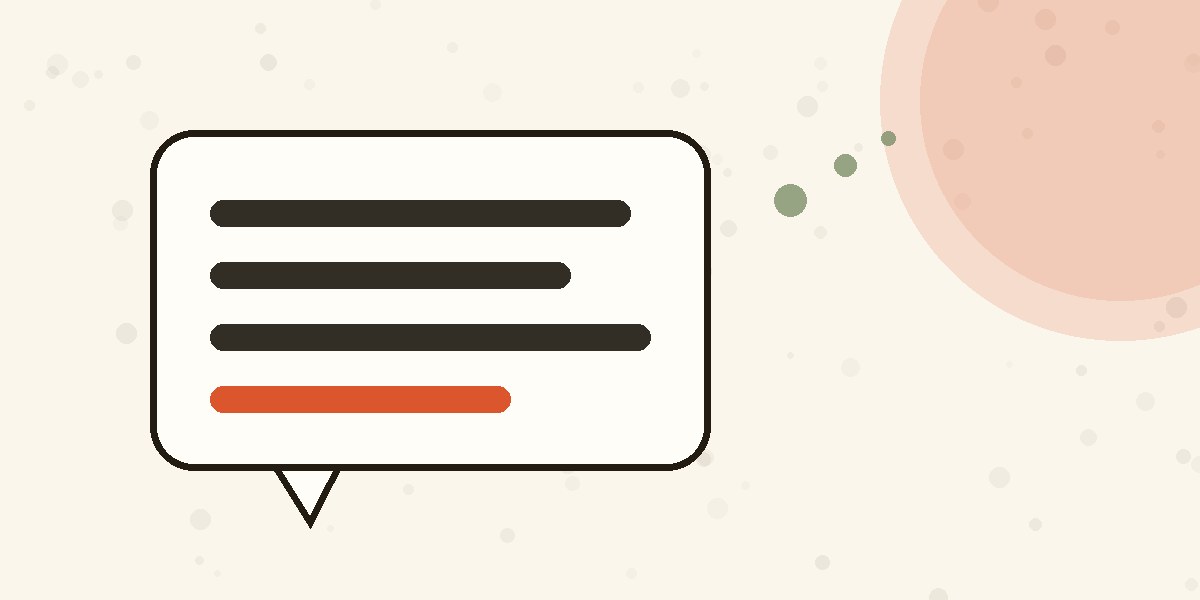 Editorial illustration of a speech bubble shaped like a magnet drawing tidy, well-formed sentences toward it on warm paper